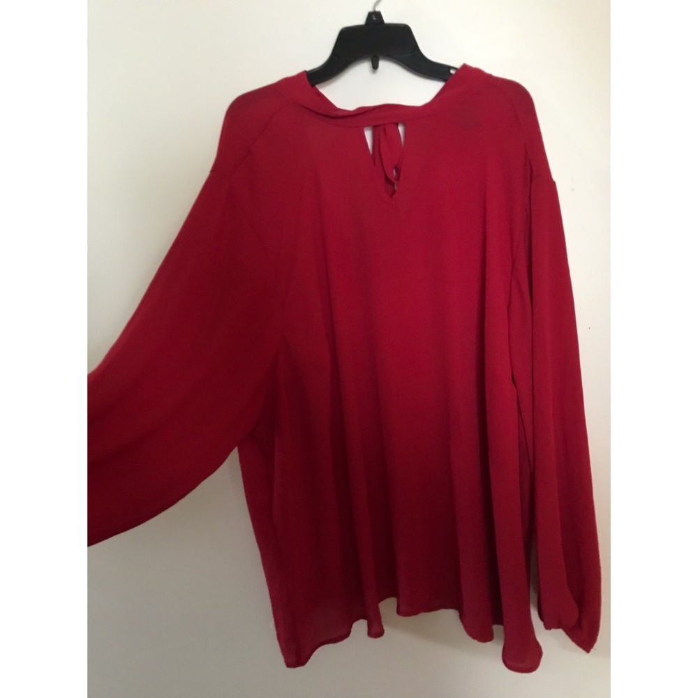 Sheer Red Torrid Top with Tie 5X